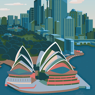 Sydney Opera House 2020 design flat illustration vector