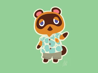 Mr.Nook animal crossing avatar branding cartoon character cute design diecut flat gaming graphic design illustration illustrator lockscreen minimal nintendo sticker tom nook vector wallpaper