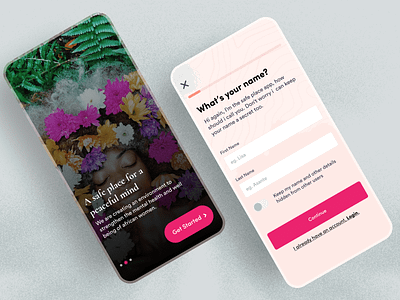 A Female Mental Health App abuse africa african african woman female feminist get started getting started health mental health onboarding onboarding ui progress progress bar register registration sign up signup