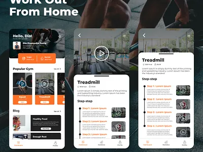 Work out from home mobile apps gym mobileapps ui ui design ux uxdesign workout