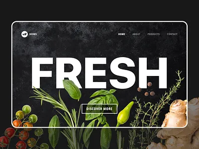 Fresh Herbs Landing page concept bold concept design fresh green landing landingpage minimalistic mockup ui ux website website concept