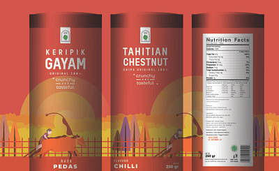 Packaging Design Of Tahitian Chestnut Chips design illustration packaging packaging mockup packagingdesign vector