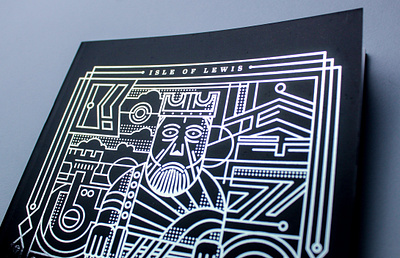 KING Notebook beard chess face foil graphic design king print scottish silver foil thickline