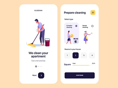 Cleaning company app android app app app design design ios app mobile mobile design