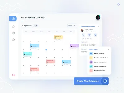 Schedule Calendar address apartment appointment blue business business card calendar clean home house location mobile app real estate schedule tags time ui kit web app website