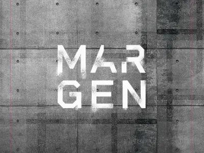 MARGEN Constructora anagram brand branding construction constructor letter logo logotipe peru stencil stencil font typography