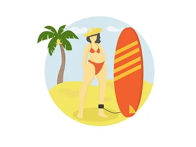 Surfing Flat Illustration design flat flatillustration illustration surfing vector