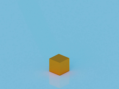 Cube in motion blender blender3d blue cube gold modeling