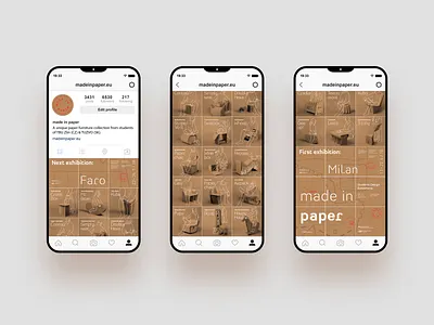 made in paper instagram branding clean design exhibition exhibition design identity illustration instagram instagram stories social media student vector visual design visual identity