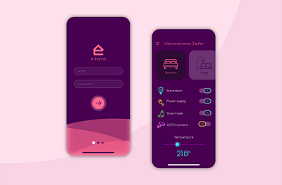 ehome - concept design app adobe illustrator adobe xd app branding design ehome home appliances illustration illustrator mobileapp personal app ui uiux uiuxdesign ux uxdesign vector