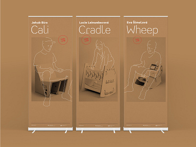 made in paper banner branding custom design drawing exhibition identity illustration line line drawing linear minimal poster rollup stencil font student typography visual visual design visual style