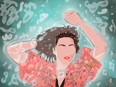 woman in water illustration and animation 2d animation adobe adobe fresco adobe illustrator adobe photoshop adobe photoshop cc animated animation animations illustration illustrations illustrator vector vector art vector illustration woman illustration