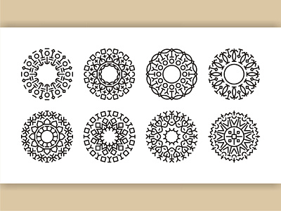 MANDALA SET arabic art background decoration design element ethnic floral flower indian mandala meditation motif oriental ornament pattern round tribal vector vintage