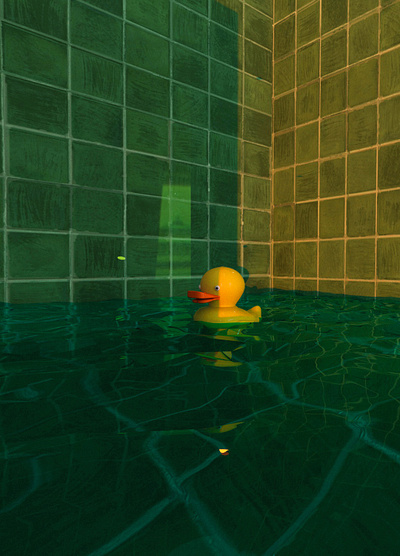 duck in the bathroom illustration