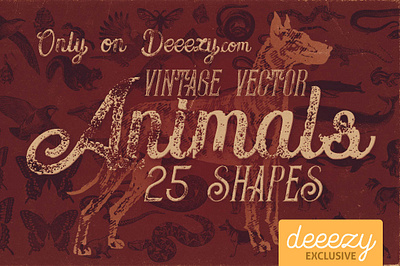 25 Vintage Vector Animals - FREEBIE digitalart vector vectoranimals vectorelements