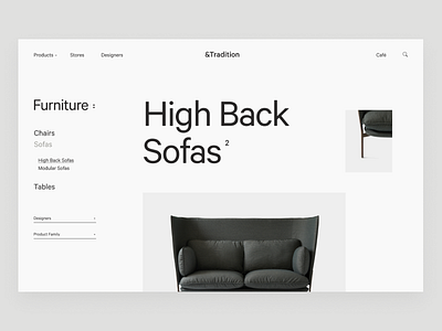 Products andtradition clean digital digital design filters furniture furniture website interaction typography ui ux web web design