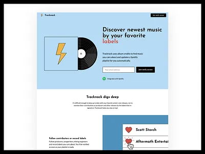 Tracknack early access website illustration ui design web design web development website