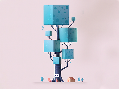 Little Tree 2d 3d cute design graphic illustration nature shape tree