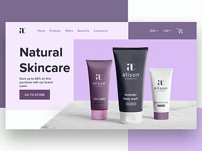 Alison Cosmetics Landing page UI alison cosmetics cosmetics dailyui design interfacedesign landing page logocore minimalist simple design typographic ui ux webdesign