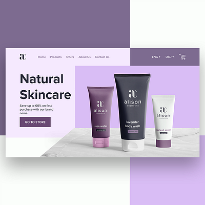 Alison Cosmetics Landing page UI alison cosmetics cosmetics dailyui design interfacedesign landing page logocore minimalist simple design typographic ui ux webdesign