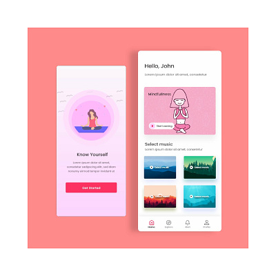 Yoga adobe xd app design application application ui design mindfulness minimal ui uxui yoga yoga app