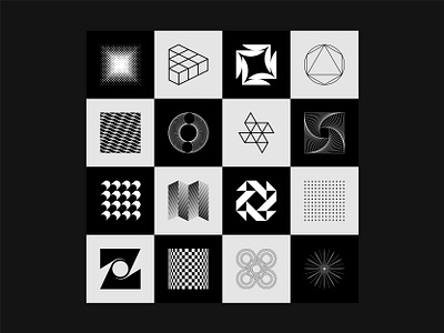 Friday Form // 1–16 abstract brand branding collection design design agency design studio designer experimental geometric geometric art graphic art graphic design icon logo optical art optical illusion symbol visual design