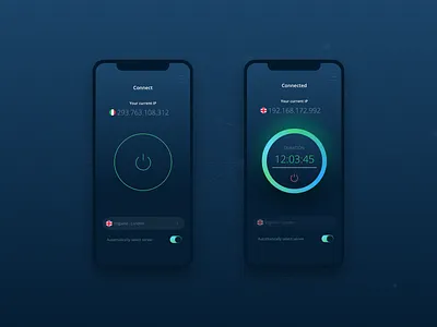 VPN app dark mode app dark app dark mode dark theme dark ui design product design ui uiux ux vpn vpn app