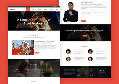 TemplateToaster Website Builder | Real steel business Theme business business website company steel steel business steel city templatetoaster ui web development webdesign website builder wordpress wordpress theme