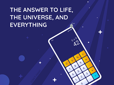 004 Calculator 004 42 calculation calculator calculator app calculator ui daily ui dailyui dailyuichallenge galaxy hitchhiker ui ui design uichallenge universe