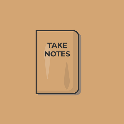 Take Notes. alone articles branding clean design designer designs elegant illustration note notebook simple vector