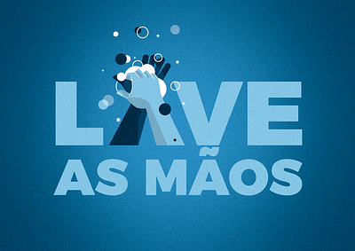 Lave as mãos illustration typography