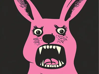 Concerned Kangaroo Protest Art Animal Protection angry animal animal protection art black character concerned confused design environmentalism grunge handmade illustration ink kangaroo pink portrait protest retro worried