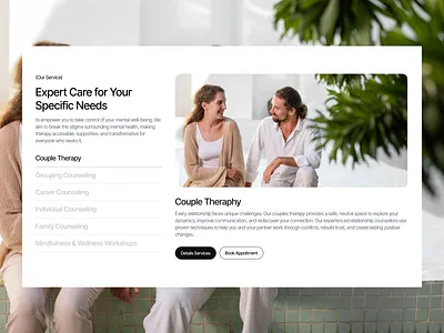 Our Services Section Mental Health Care Website design healthcare mentalhealth mentalhealthwebsite ourservices services servicessection ui uiux web website