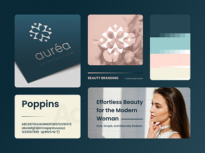 Auréa Logo b2b beauty brand brand design branding branding design card clean design company cosmetic graphic design logo logo design print rukuru skincare visual identity woman