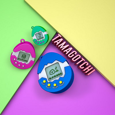 Tamagotchi 3d 3d designer 90s 90s kids bahrain batang 90s cinema 4d dribble graphic graphic designer illustration japan philippines riyah baylon tamago tamagotchi