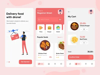 Food delivery app app app design cart delivery delivery app food food app food cart food delivery app food illustration food order illustration onboarding order order food restaurant restaurant app
