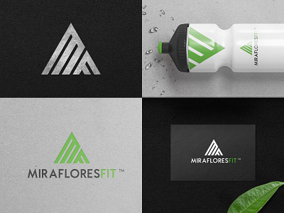 MF Logo Design - Rebranding @andrepicarra black branding business card businesscard design fit fitness green gym identity initials logo logotype mark monogram