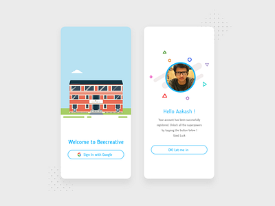 BeeCreative Mobile App building building design dribbble education flat flat design house illustration karkhana minimal mobile app nepal onboarding profile ui