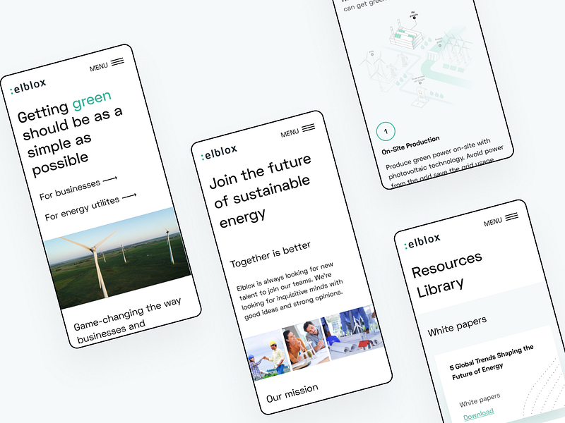 Elblox Mobile b2b clean green marketplace minimal mobile p2p ui ux website