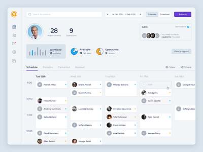 Dashboard app calendar dashboad doctor flat clean simple interface medical pharmacy schedule stats ui ux web website