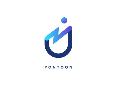 Pontoon Logo blue branding color download figma flat gradient illustration logo logodesign minimal ui vector