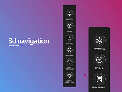 3d menu 3d animation buttons icons menu navigation ui ux web design webshocker website
