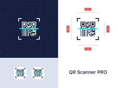 QR Scanner iOS app Logo Design app logo app logo design brand design brand identity branding figma design illustration ios app ios app logo ios logo logo logo design logotype