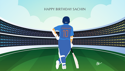 Happy Birthday Sachin sketch app vector artwork