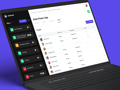 Sonar Project Management Tool - People page design agency designinspiration designweb popup design popup window popups ui uiux uiux design uiuxdesign userexperience userexperiencedesign userinterface userinterfacedesign webapp webapp design webapplication webapps webdesign webdesigns