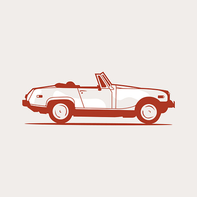 MG Midget automobile car design drawing illustration retro retro illustration vector vintage vintage design