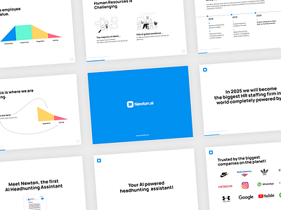 Keynote Presentation for Newton.ai ai artificial intelligence branding deck design figma keynote logo pitch powerpoint