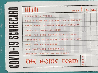 COVID Scorecard april baseball coronavirus covid covid19 texture ticket truegrit typography vintage