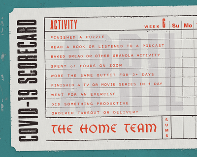 COVID Scorecard april baseball coronavirus covid covid19 texture ticket truegrit typography vintage