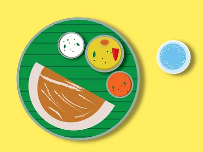 Indian Breakfast breakfast design digital dosa drawing illustration vector